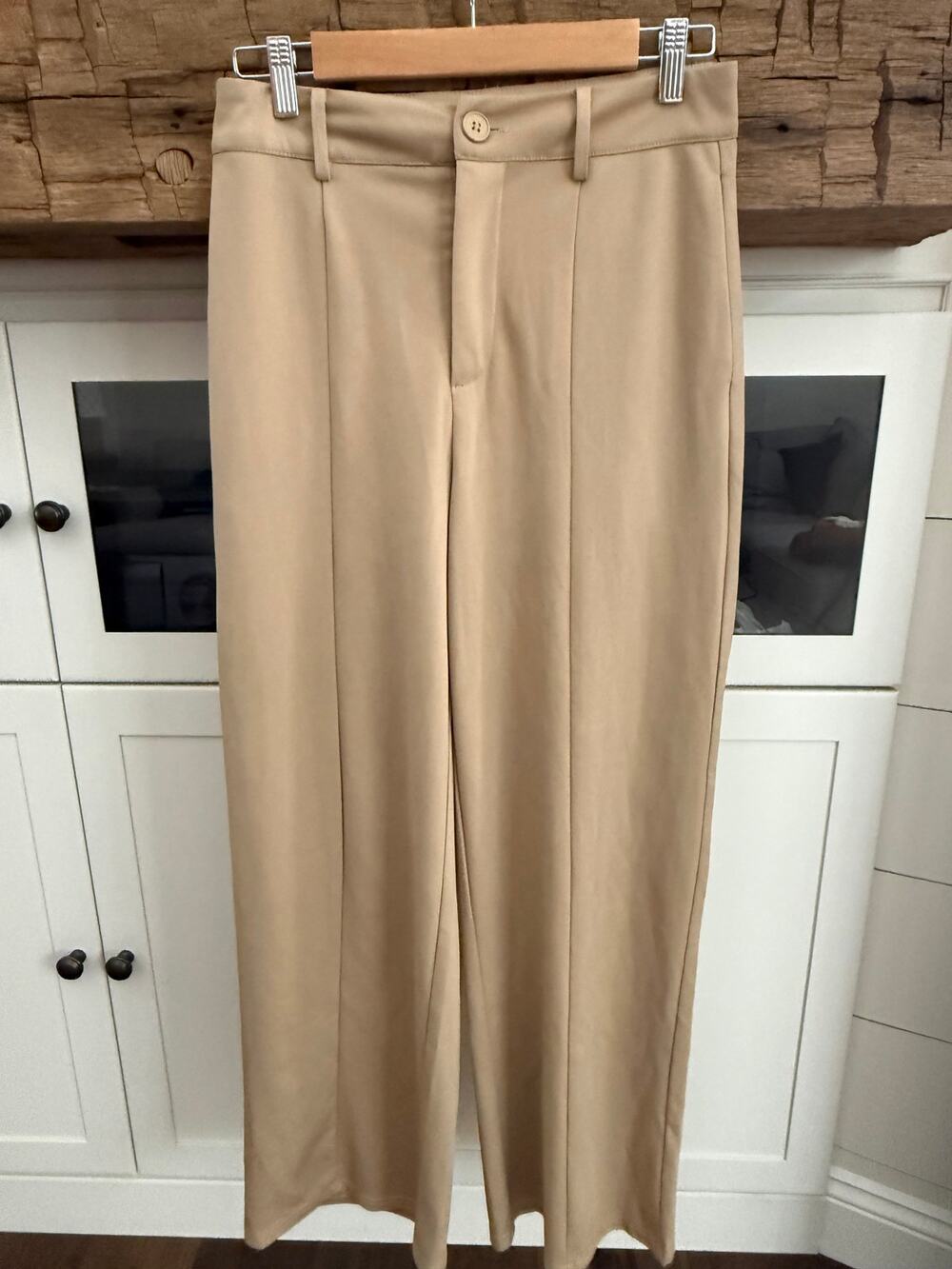 Cider Khaki High Waist Tailored Wide Leg Trousers M Office Siren Style